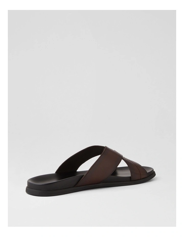 Sleigh Brown Leather Slides image 3
