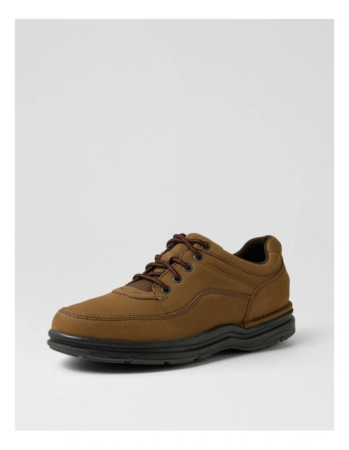 World Tour Classic Mens Chocolate Nubuck Lace Up Shoes image 2