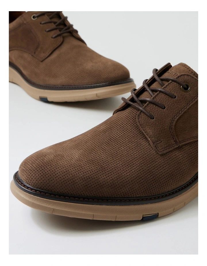 Dofoe Taupe Leather Lace Up Flats image 5