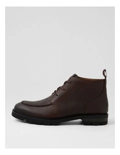 Gretch Brown Leather Lace Up Boots