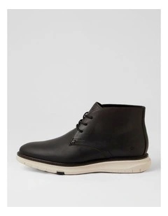 Dolittle Black Leather Lace Up Boots