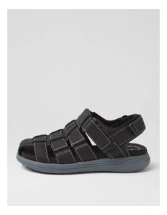 Hampshire Black Leather Sandals