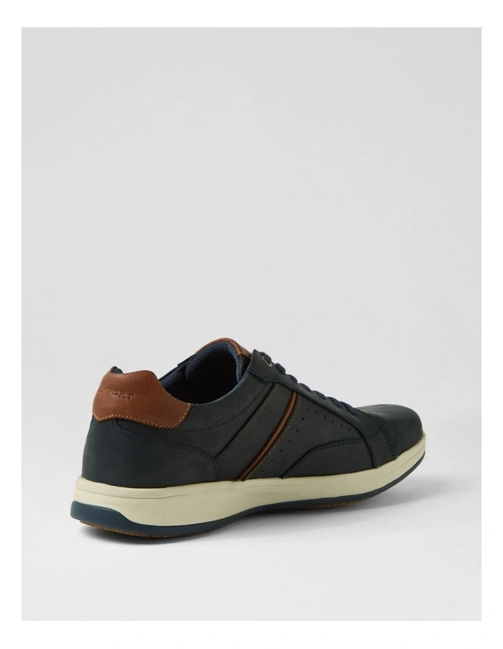 Jeb Navy Leather Lace Up Flats image 3