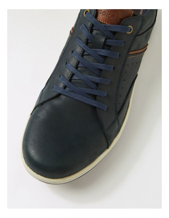 Jeb Navy Leather Lace Up Flats image 4