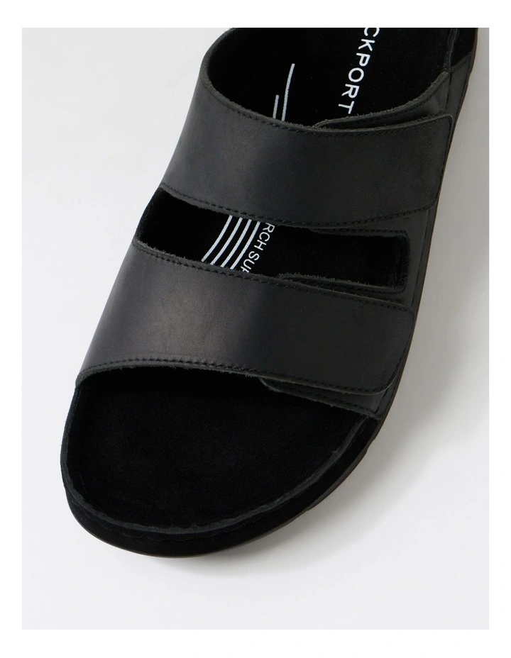 Pompei Black Crazyhorse Leather Slides image 4