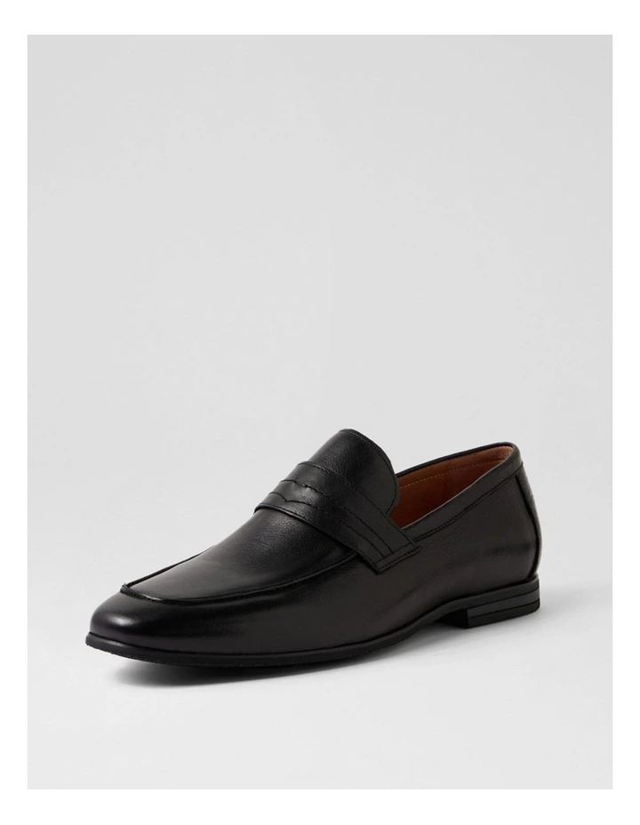 Uptown Black Leather Flat Shoes image 2