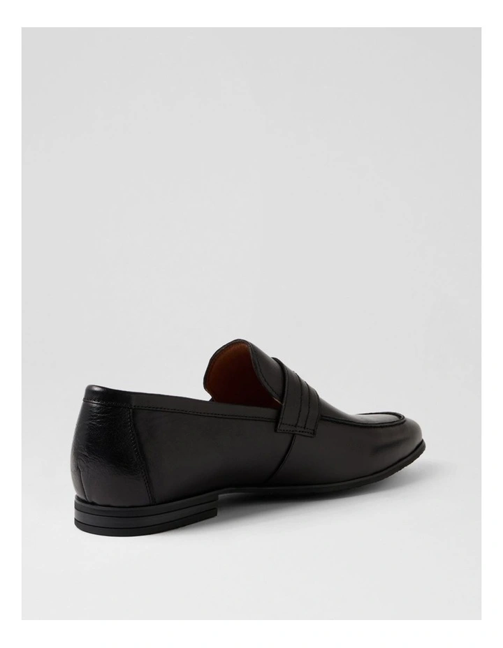 Uptown Black Leather Flat Shoes image 3