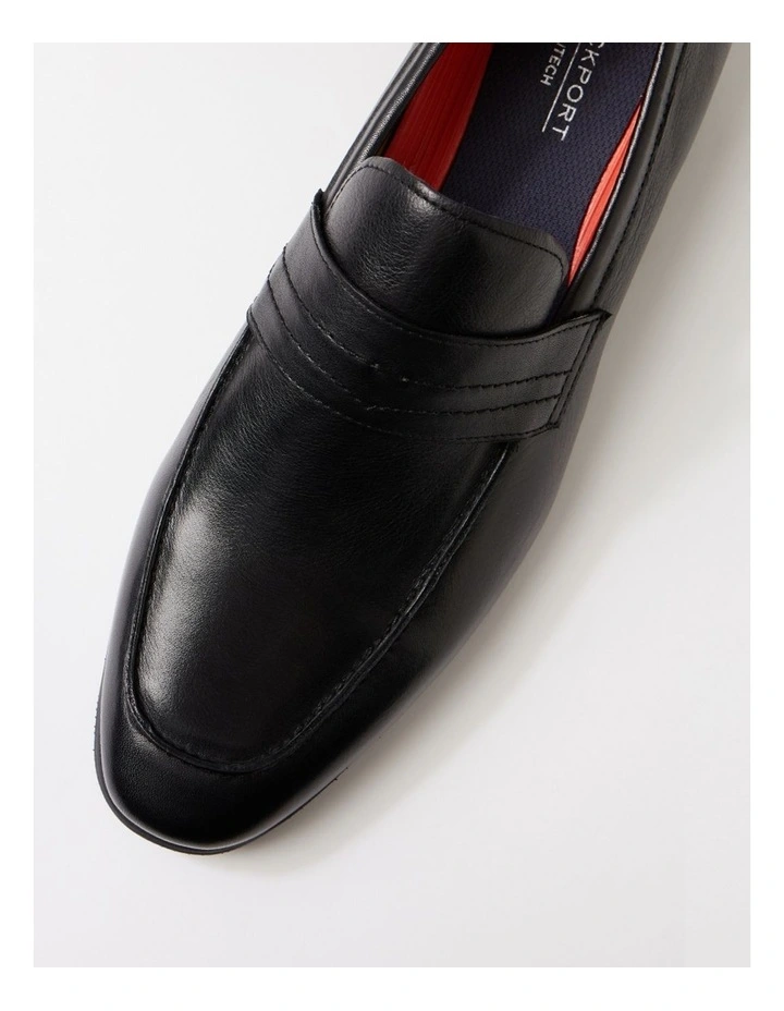 Uptown Black Leather Flat Shoes image 4