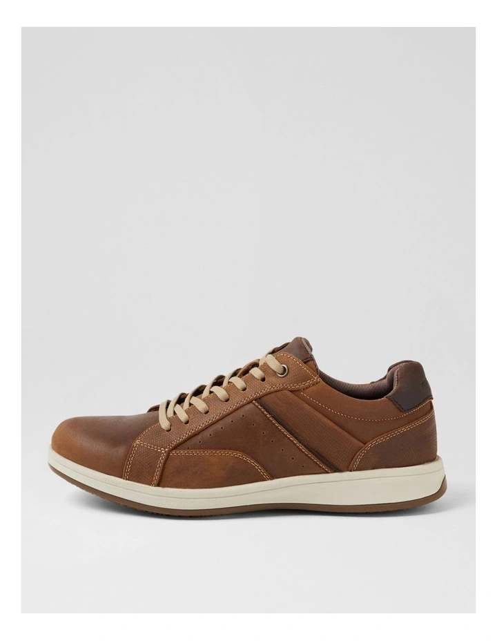 Jeb Taupe Crazyhorse Leather Lace Up Flats image 1