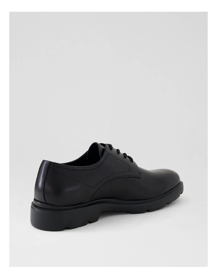 Clark Black Leather Lace Up Flats image 3