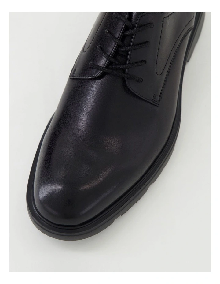 Clark Black Leather Lace Up Flats image 4