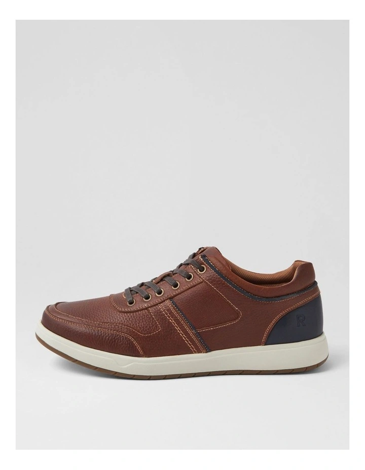 Zeus Cognac Leather Sneakers image 1
