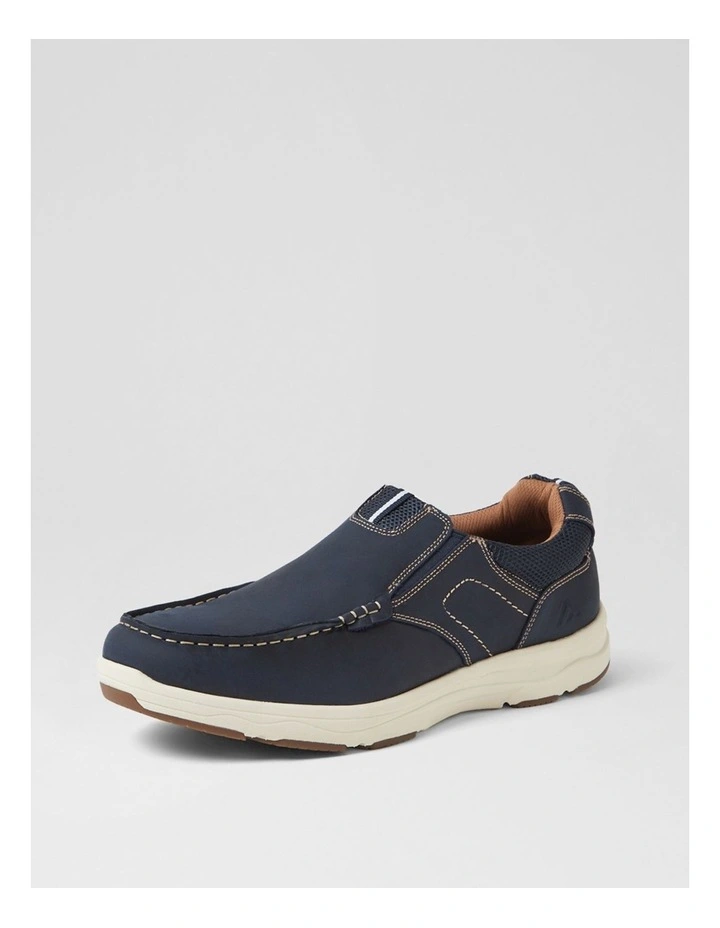 Oust Navy Leather Flat Shoes image 2