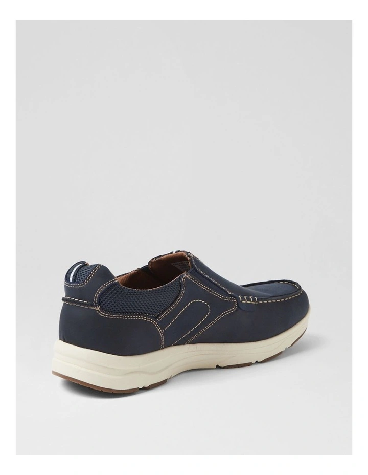Oust Navy Leather Flat Shoes image 3