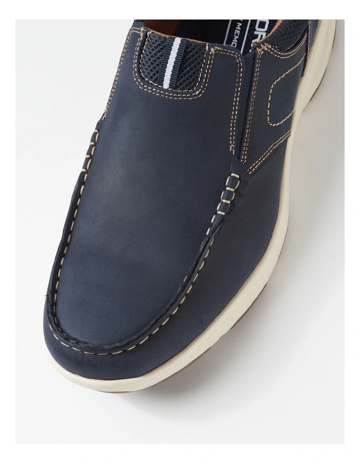 Oust Navy Leather Flat Shoes image 4