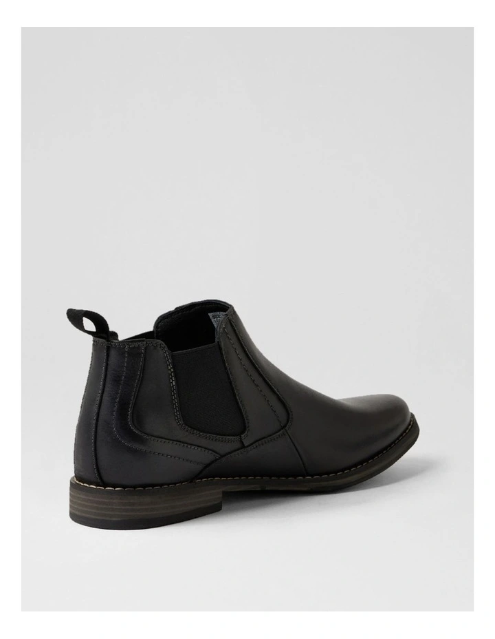 Mills Black Leather Ankle Boots image 3