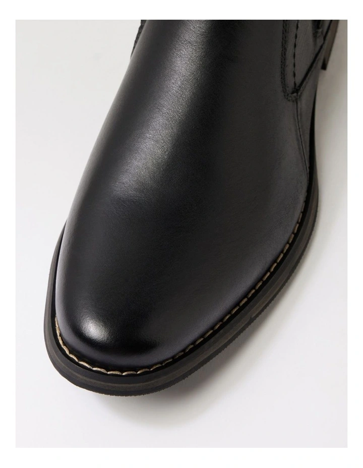 Mills Black Leather Ankle Boots image 4