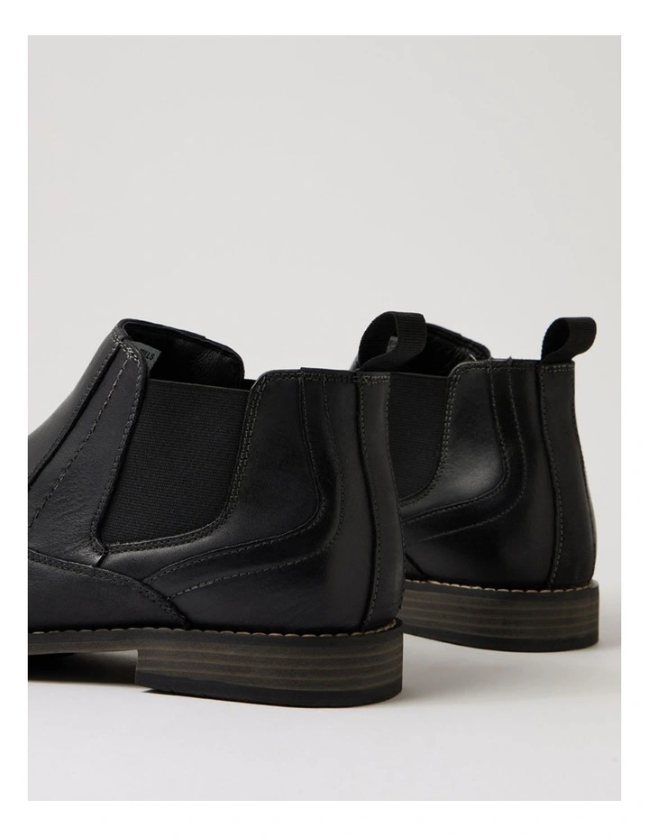 Mills Black Leather Ankle Boots image 5