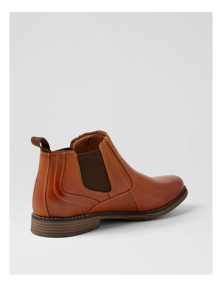 Mills Tan Leather Ankle Boots image 3