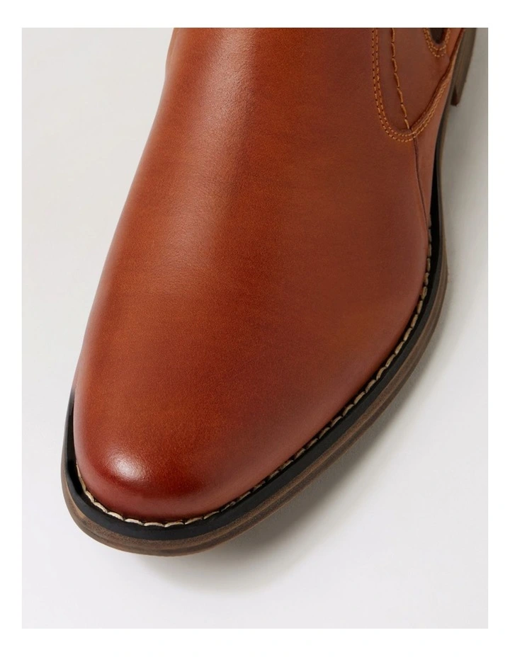 Mills Tan Leather Ankle Boots image 4