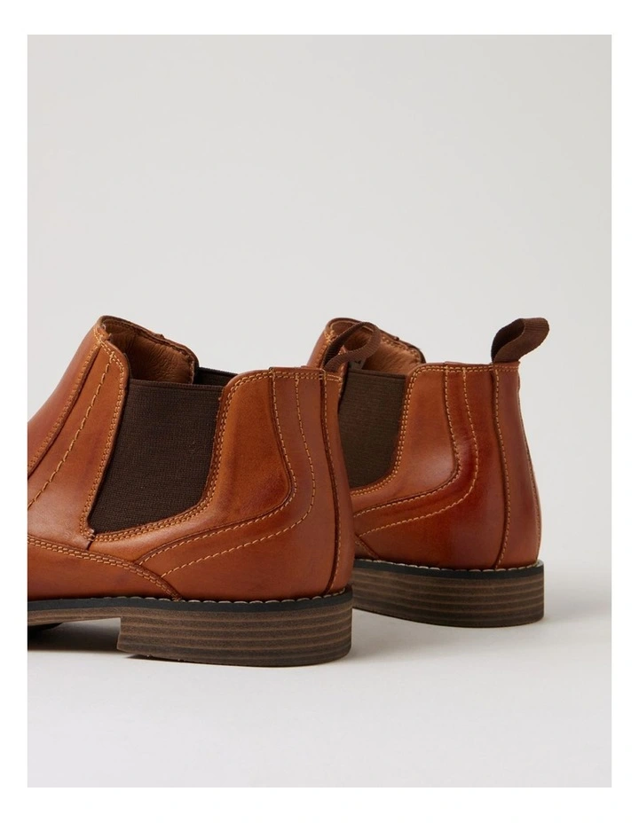 Mills Tan Leather Ankle Boots image 5