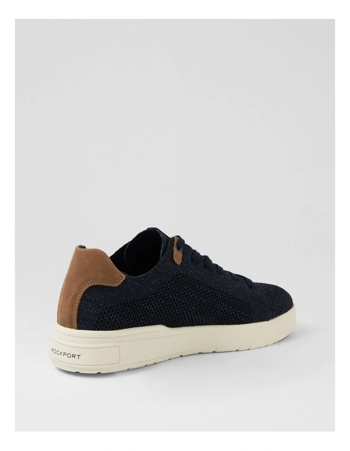 Conga Navy Fabric Lace Up Flats image 3
