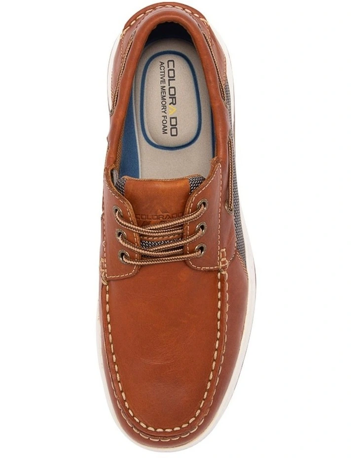 Gull Tan Leather Boat Shoes image 5