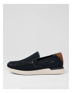 Transit Navy Suede Flat Shoes
