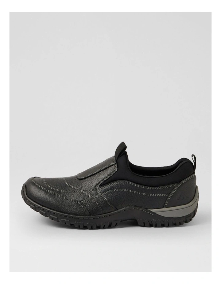 Tonal Black Tumble Nubuck Flat Shoes image 1