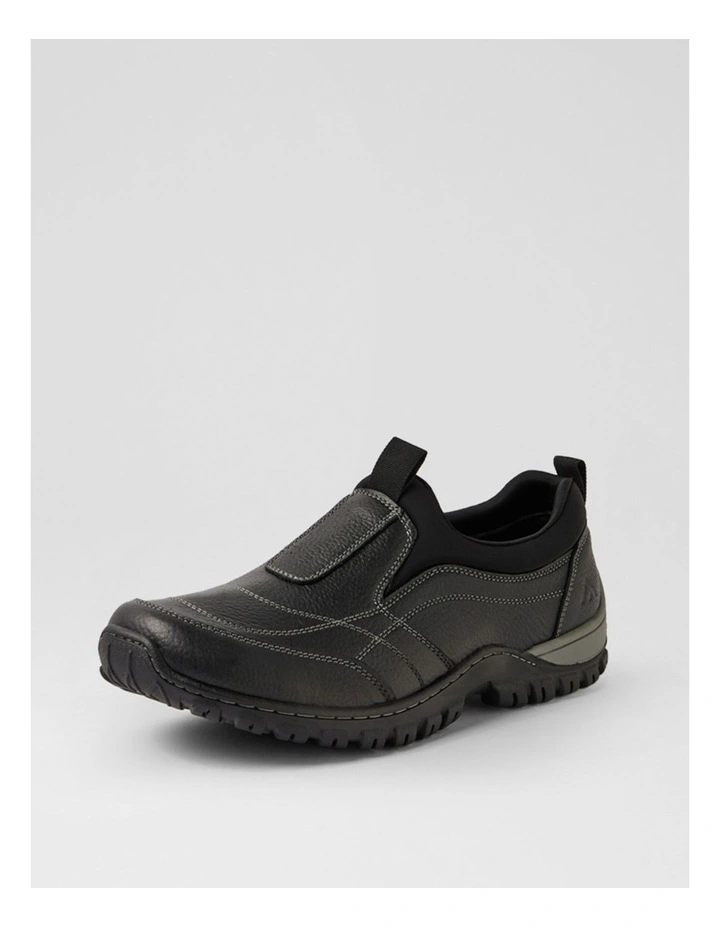 Tonal Black Tumble Nubuck Flat Shoes image 2