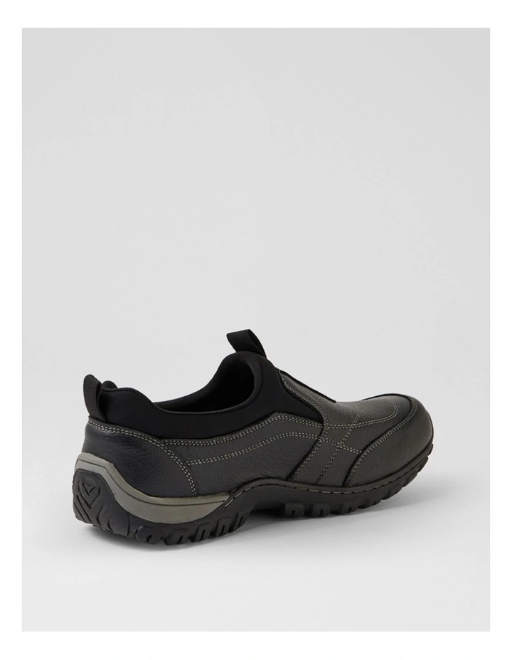 Tonal Black Tumble Nubuck Flat Shoes image 3