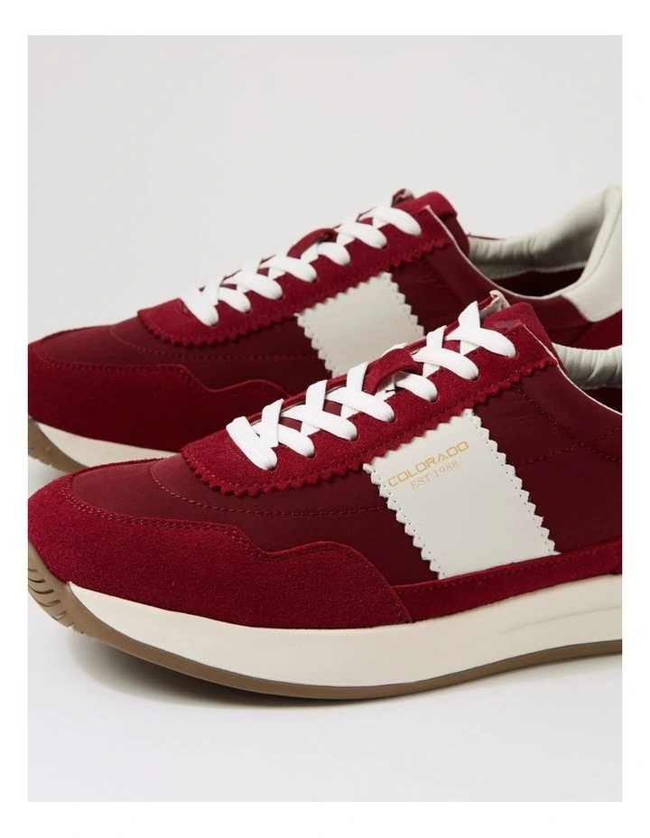 Larny Maroon Suede Nylon Sneakers image 5