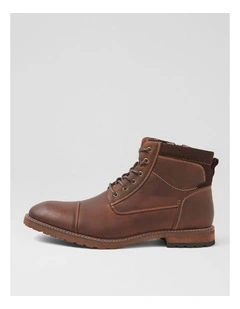 Chimney Chocolate Leather Lace Up Boots