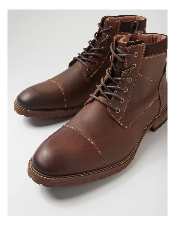 Chimney Chocolate Leather Lace Up Boots image 5