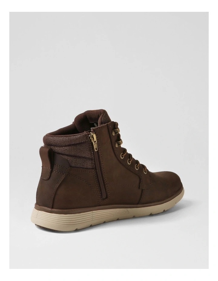 Yrbud Dark Brown Crazyhorse Leather Lace Up Boots image 3