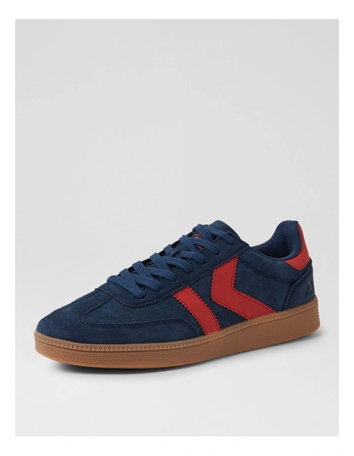 Condor Navy Red Leather Microsuede Sneakers image 2