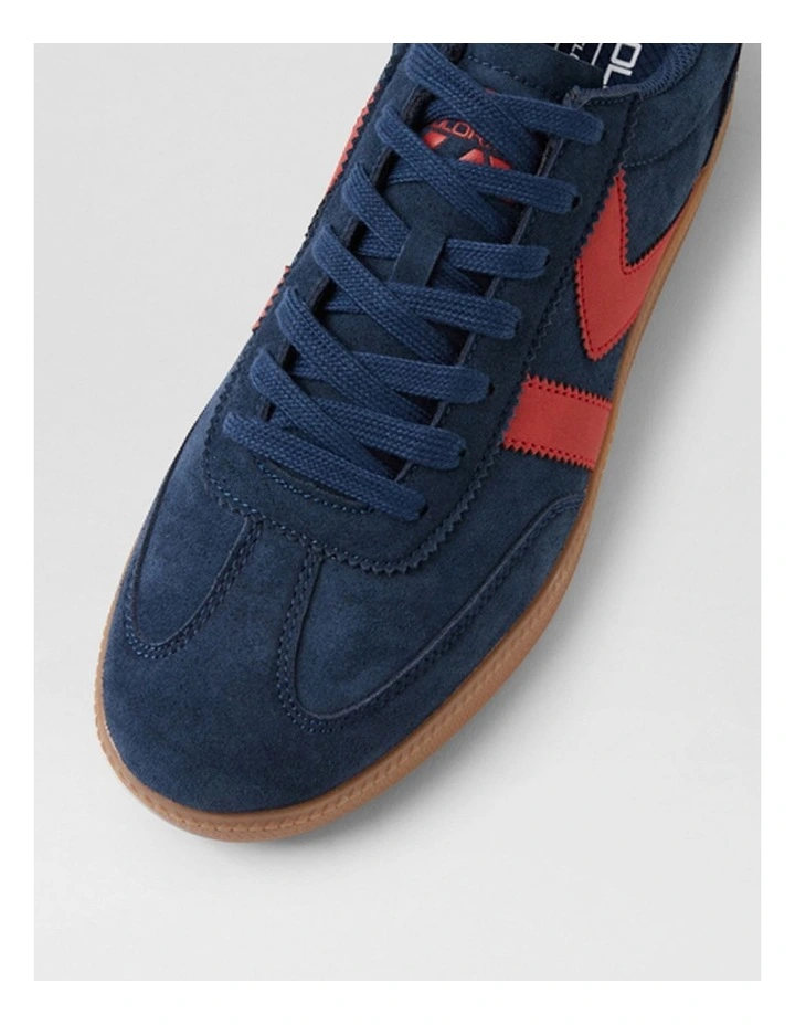 Condor Navy Red Leather Microsuede Sneakers image 4