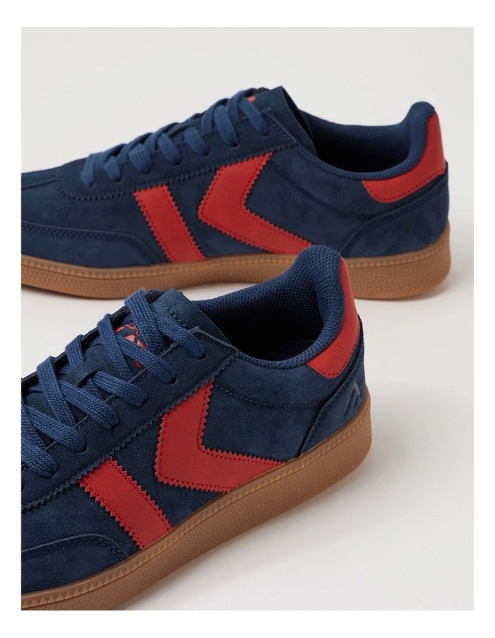 Condor Navy Red Leather Microsuede Sneakers image 5