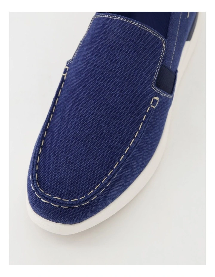 Trepid Navy Canvas Flat Shoes image 4