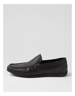 Eliot Black Leather Flat Shoes