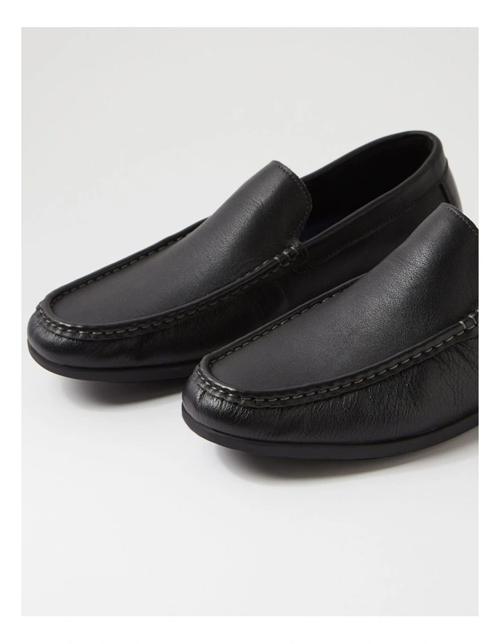 Eliot Black Leather Flat Shoes image 5