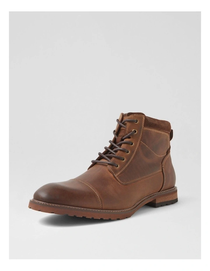Chimney Brown Leather Lace Up Boots image 2