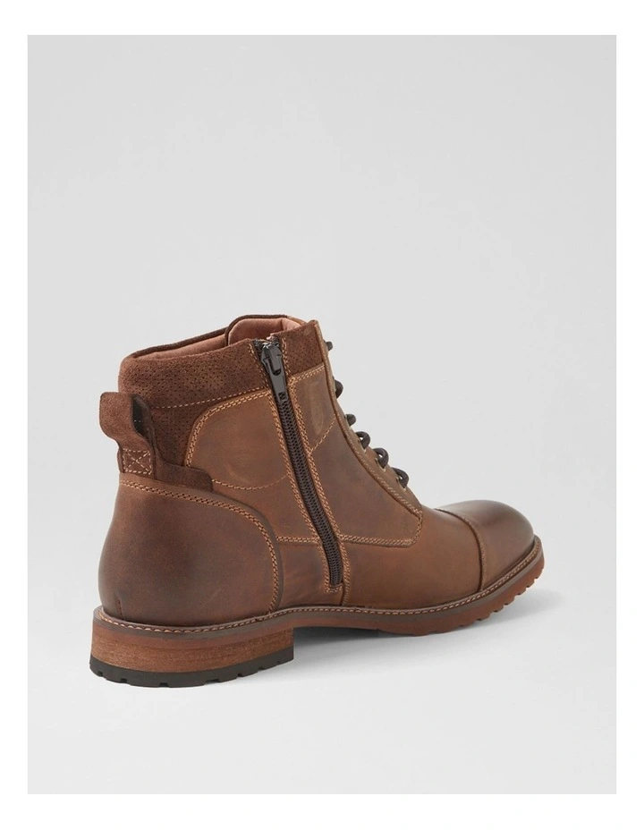 Chimney Brown Leather Lace Up Boots image 3