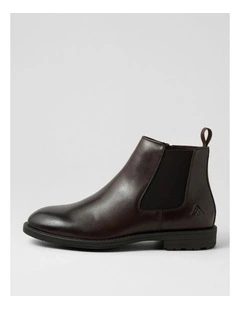 Braga Dark Brown Leather Chelsea Boots