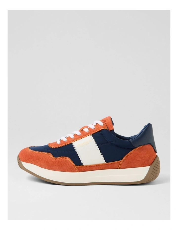 Larny Orange Navy Suede Nylon Sneakers image 1