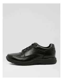 Edge Hill Black Leather Flat Shoes