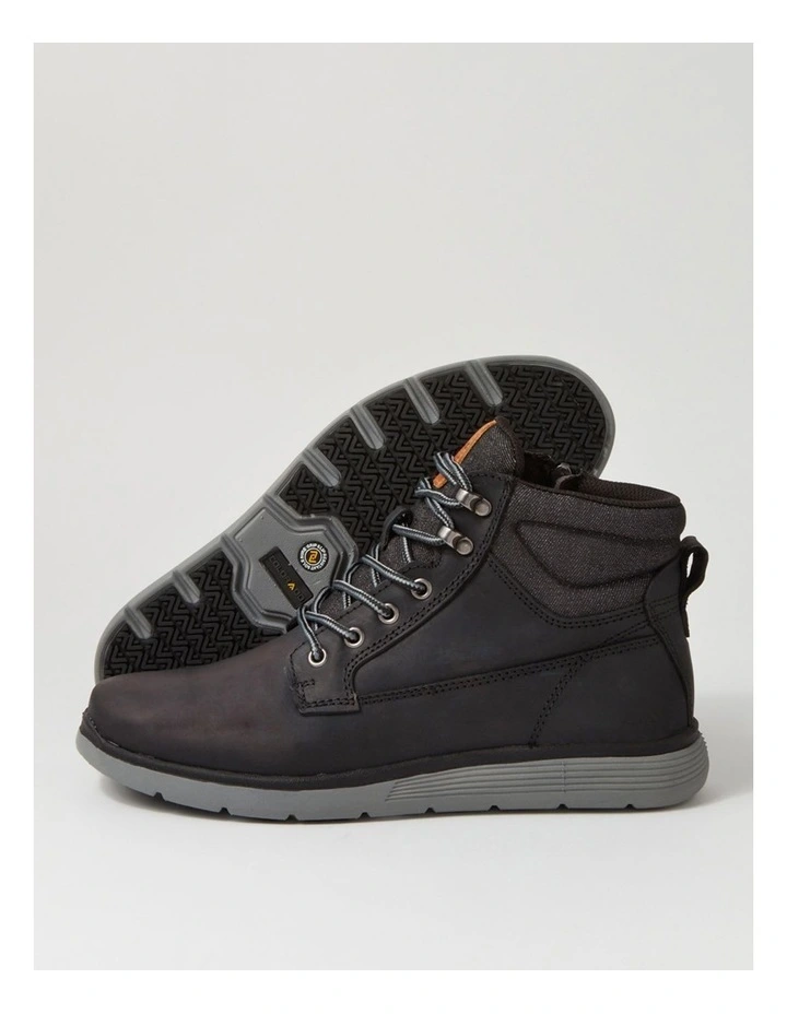 Yrbud Black Crazyhorse Leather Lace Up Boots image 5