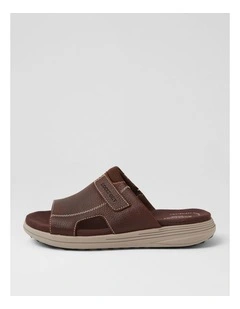 Hamper Brown Leather Slides