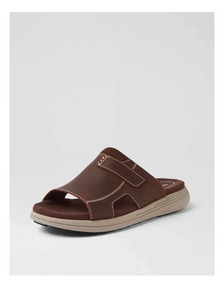 Hamper Brown Leather Slides image 2