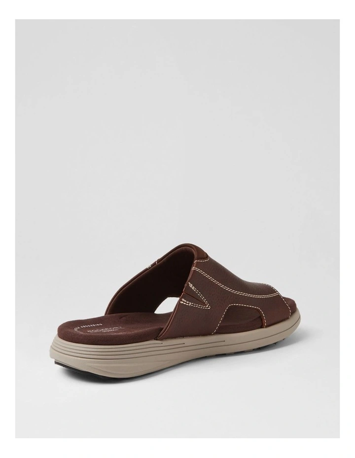 Hamper Brown Leather Slides image 3